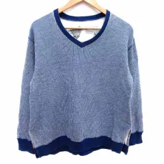 アールエヌエーエヌ RNA-N ニット カットソー Vネック 長袖 M 青 ブルー /YK