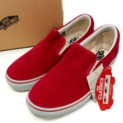 バンズ スニーカー スリッポン 未使用 ローカット オフザウォール シューズ 靴 赤 レディース 24.5サイズ レッド VANS