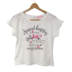 メゾピアノ 半袖Ｔシャツ コロンちゃん トップス キッズ 女の子用 L(160)サイズ ホワイト×ピンク×ブラック Mezzo Piano 【中古】