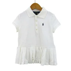 ポロ・ラルフローレン ポロワンピース 半袖 ポニーロゴ トップス キッズ 女の子用 6サイズ オフホワイト POLO RALPH LAUREN 【中古】