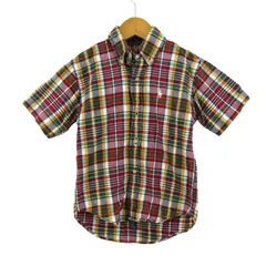 ポロバイラルフローレン 半袖シャツ チェック柄 トップス キッズ 男の子用 4サイズ レッド×グリーン Polo by Ralph Lauren 【中古】のサムネイル