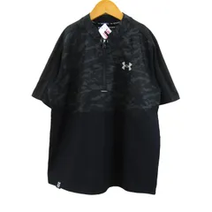 アンダーアーマー 半袖カットソー ハーフジップ 野球 スポーツウエア トップス キッズ 男の子用 YLGサイズ ブラック UNDER ARMOUR