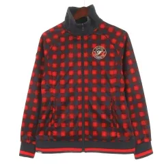 フィラ FILA GOLF チェック ジップアップ ジャケット ゴルフウエア ネイビー レッド L 260113E