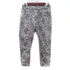 ジャーナルスタンダードレサージュ journal standard L'essage スキニーパンツ 総柄 36 S ベージュ チャコールグレー /YI