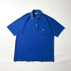 シュミーズラコステ LACOSTE フランス製 ポロシャツ XXL 2XL ブルー 青 フララコ フレラコ 70s 80s ビンテージ ヴィンテージ ワンポイント ロゴ 刺繍 半袖 鹿の子 オーバーサイズ ビッグサイズ 大きいサイズ 希少