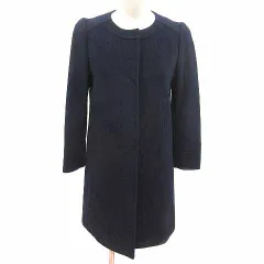 デプレ DES PRES トゥモローランド ノーカラーコート ウール 1 S 紺 ネイビー /YK