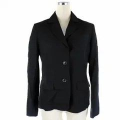 エムケー ミッシェルクラン MK MICHEL KLEIN テーラードジャケット 長袖 シングル 薄手 ウール 無地 42 黒 ブラック アウターのサムネイル
