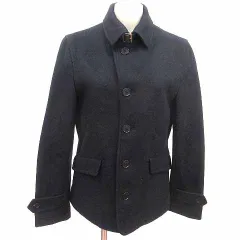 シップス SHIPS ステンカラーコート 総裏地 ウール 黒 ブラック /YK