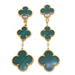 ヴァン・クリーフ＆アーペル(Van Cleef & Arpels) ヴァンクリーフ＆アーペル ピアス マジック アルハンブラ 3モチーフ 18KYG イエローゴールド マラカイト グリーンレディースのサムネイル