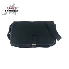 美品 PRADA プラダ テスート 三角ロゴプレート ブラック 黒 シルバー金具 ナイロン ショルダーバッグ メッセンジャーバッグ メンズ 501514【中古】