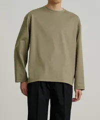 新品未使用 PUBLIC TOKYO パブリックトウキョウ 極 ココロンTEE RELAX FIT ロンT トップス カットソー  長袖 無地 コットン グレイッシュベージュ 1 S～Mサイズ相当 154220003 管理番号：115-2970のサムネイル
