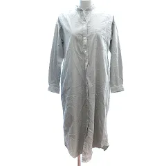 アーバンリサーチ URBAN RESEARCH シャツワンピース ロング ノーカラー コーデュロイ 長袖 F グレー /AU