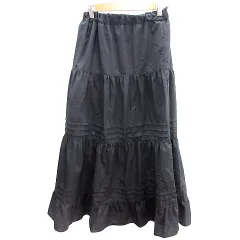 ナイスクラップ NICE CLAUP continuer de NICE CLAUP フレアスカート マキシ ロング F 黒 ブラック /AU
