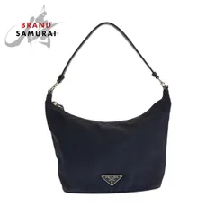 PRADA プラダ テスート 三角ロゴプレート ブラック 黒 シルバー金具 ナイロン/レザー ハンドバッグ アクセサリーポーチ レディース 600094【中古】