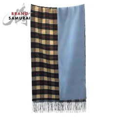 美品 BURBERRY バーバリー チェック柄 ブルー マルチカラー カシミヤ 8007292 マフラー ストール 男女兼用 レディース 600638【中古】
