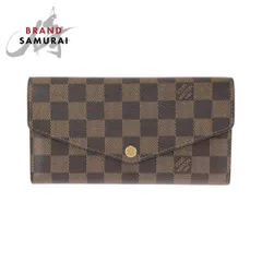 美品 LOUIS VUITTON ルイヴィトン ダミエ エベヌ ポルトフォイユ サラ ブラウン ゴールド金具 PVC N60114 長財布 ロングウォレット 601438【中古】