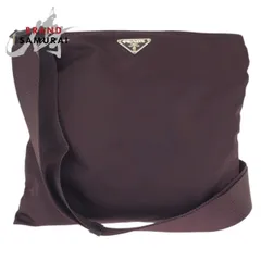 美品 PRADA プラダ テスート 三角ロゴプレート ワインレッド エンジ色 シルバー金具 ナイロン ショルダーバッグ 601511【中古】