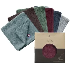 【新品】 [トップファクトリー今治] 今治タオル ハンカチ メンズ 今治いろは パイルハンカチ 無地 23cm×23cm 退職 お祝い 返礼品 内祝い 綿100% 6枚組 (ダークブルー/グリーン/ワイン/ライトグレー/ライトブルー/ブラウン) 1