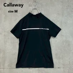 Callaway キャロウェイ M ブラック H22134204 半袖 モックネック シャツ カットソー ゴルフウェア トップス スポーツウェア トレーニング ラウンド ウェア ロゴ プリント ストレッチ 吸汗 速乾 UVカット  黒 ★ ■◆