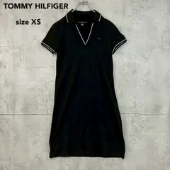 TOMMY HILFIGER トミーヒルフィガー ポロワンピース XS 黒 TORY POLO DRESS 半袖 ミニ丈 ストレッチ ロゴ刺繍 Aライン 膝丈 レディース ワンピ ゴルフ ウェア スポーツ カジュアル ブラック 美シルエット ★ ■◆