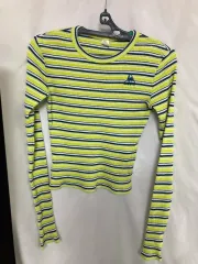 ルコックスポルティフ レディース ストライプ スリムフィット Tシャツ 蛍光 POINT