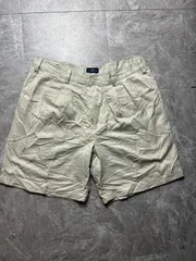 美品 00s ドッカーズ 2タック ワイドショーツ W34 ベージュ ヘリンボーン 極太バギー DOCKERS GOLF US古着