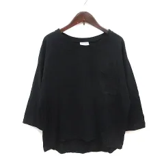 B&Y ユナイテッドアローズ BEAUTY&YOUTH ビューティー&ユース Tシャツ カットソー クルーネック 七分袖 黒 ブラック /MS