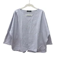 グリーンレーベルリラクシング ユナイテッドアローズ green label relaxing ニット カットソー Vネック ドルマンスリーブ 七分袖 紫 ラベンダー /MS