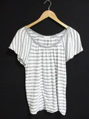 オペークドットクリップ OPAQUE.CLIP Tシャツ カットソー ボーダー 半袖 ドルマン M 白 ホワイト グレー