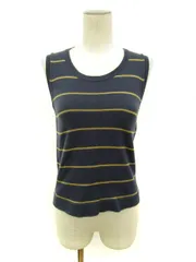 ジョンスメドレー JOHN SMEDLEY ベスト ニット プルオーバー Uネック ボーダー コットン 紺 ネイビー /tt