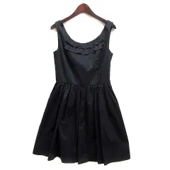 ジルバイジルスチュアート JILL by JILLSTUART バックリボン ノースリーブ タフタ ワンピース ドレス ブラック 黒 S 結婚式 二次会