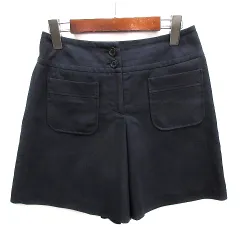 マッキントッシュフィロソフィー MACKINTOSH PHILOSOPHY スエードタッチ ショート パンツ キュロット ネイビー 紺 36 日本製のサムネイル
