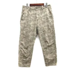 ジョンブル JOHNBULL ジャガード カモフラ クロップド パンツ 迷彩 カーキ Mのサムネイル