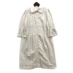 トゥービーシック TO BE CHIC 七分袖 レース シャツワンピース ミニ ライトベージュ 40のサムネイル