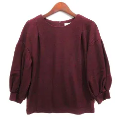 ノーリーズ Nolley's ウール 天竺 ボリュームスリーブ カットソー 七分袖 ボルドー 38 NF603004