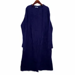 セオリーリュクス theory luxe アルパカ フェザー ニット カーディガン ロング 羽織 長袖 ALPACA KOUDI ネイビー 紺 38