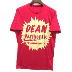 ディースクエアード DSQUARED2 プリント Tシャツ カットソー 半袖 クルーネック Dean Authentic Twin Bro Tee 2020SS レッド 赤 XS S71GD0888 ☆AA★