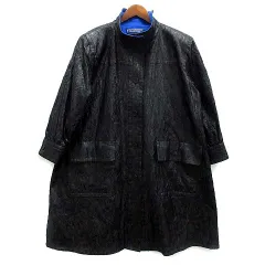 ジバンシィ GIVENCHY アセテート ナイロン ジャガード スタンドカラー コート Aライン 総柄 ブラック 黒 8 ヴィンテージのサムネイル