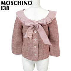 極希少/美品】MOSCHINO ベルベット リボン付ツイードダブルジャケット