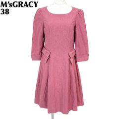 極美品 ミッシュマッシュ シフォンチュニック 花柄レース Mピンク 大人 