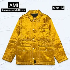 【極美品】AMI ゴールド キルティングジャケット M 中綿 比翼 アーカイブ 希少