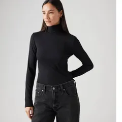リーバイス レディース アウター ニット・セータートルネック Tシャツ 長袖 Levis Womens Dreamy Caviar LongSleeve Turtleneck TShirt Caviaのサムネイル