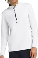 ウィルソン メンズ アウター パーカー・スウェット Wilson Mens Elevate Perforated Tennis 12 Zip Bright White ホワイトのサムネイル
