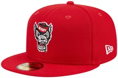 ニューエラ レディース アクセサリー 帽子 New Era Mens NC State Wolfpack Red 59Fifty Fitted Hat NoColor レッド