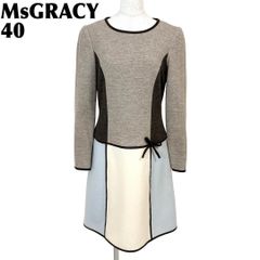 24SS M'S GRACY 異素材ドッキングワンピース 38 ブラック - メルカリ