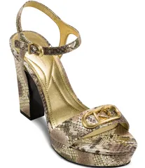 ダナキャラン レディース シューズ サンダル プリント スエード アンクル ヒール Donna Karan Shepard Snake Printed Suede Ankle Strap High Hのサムネイル