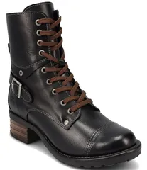 タオスフットウェア レディース シューズ ブーツ・レインブーツ レザー Taos Footwear Crave Leather Lug Sole Combat Booties Classic Black ブラック