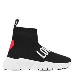 ラブ モスキーノ レディース シューズ スニーカー ロゴ Love Moschino Logo Strap Hi Sock Trainers Black 00A ブラックのサムネイル