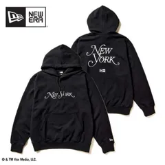 ニューエラ パーカー newera 裏毛 オーバーサイズド スウェット プルオーバーフーディー メンズ レディース ユニセックス OS PO HOODIE NYMG LOGO New York Magazine ニューヨークマガジン ブラック S / M / 
