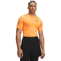 アンダーアーマー メンズ トップス シャツ Under Armour Mens HeatGear Compression TShirt Orange BlocBlack ブラック